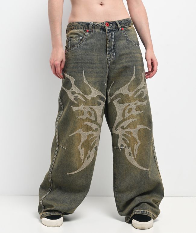 【QUALISARTIFPEREO】DIRTY BAGGY PANTS QUALISARTIFPEREO】DIRTY BAGGY PANTS Harajuku Streetwear Washed