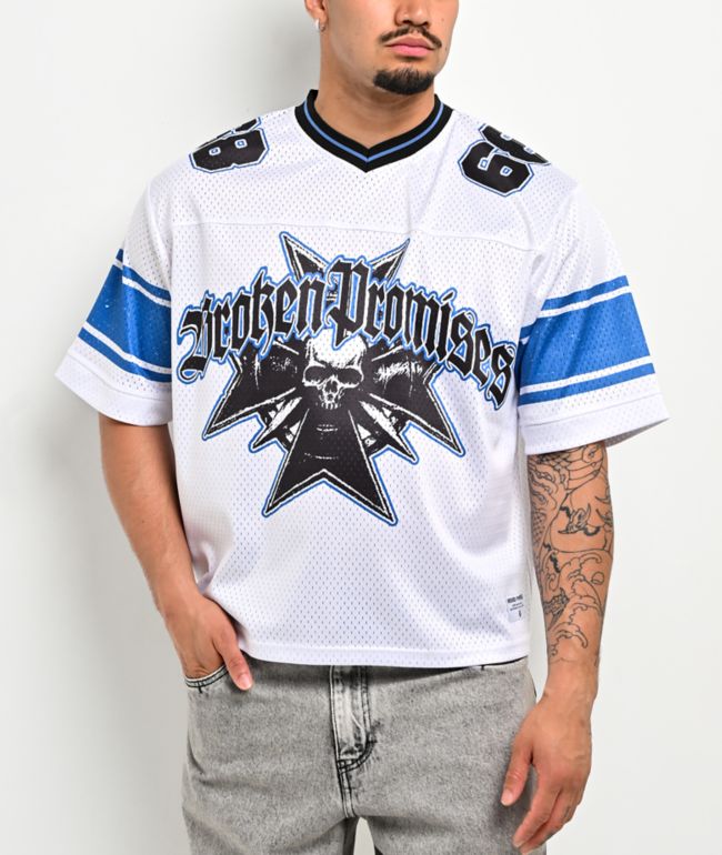 Broken Promises Compass White Crop Football Jersey - Broken Promises