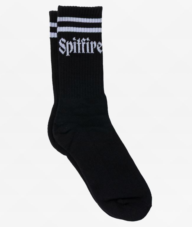 Spitfire Molotov Script Black Crew Socks - Spitfire