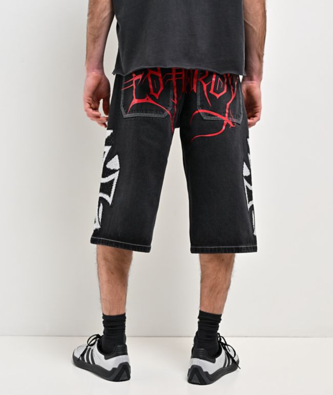 Ed Hardy Crosses Black Denim Shorts - Ed Hardy
