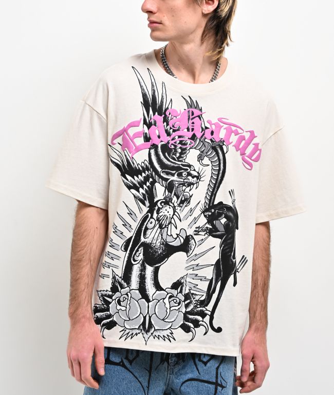 Ed Hardy Panthers Ivory T-Shirt - Ed Hardy
