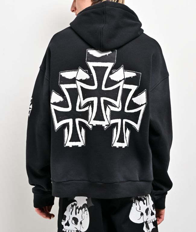 Ed Hardy Cyber Crosses Black Hoodie - Ed Hardy
