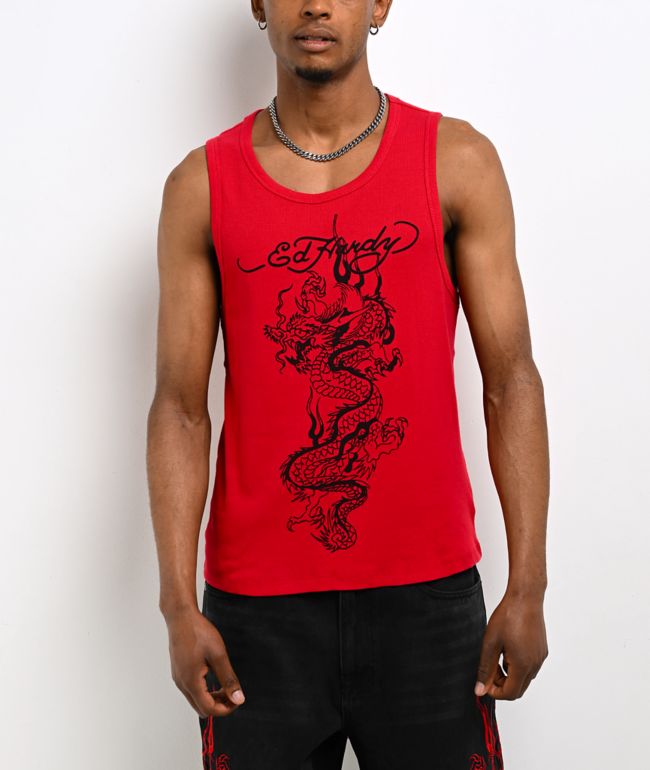 Ed Hardy Dragon Red Tank Top - Ed Hardy