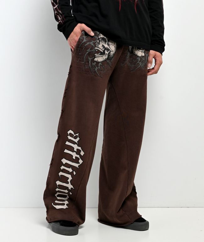 Affliction Collapse Brown Sweatpants - Affliction