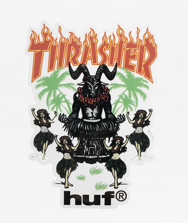 HUF x Thrasher Goat Luau Sticker - HUF