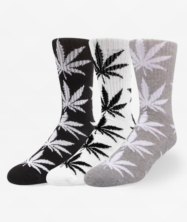 HUF Essentials Plantlife 3 Pack Crew Socks - HUF