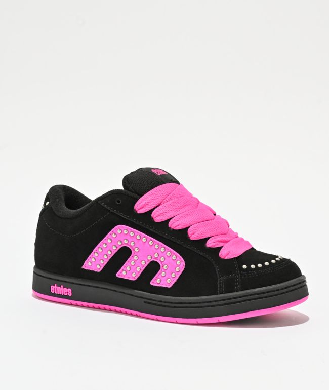 etnies Kingpin Black & Pink Skate Shoes - etnies