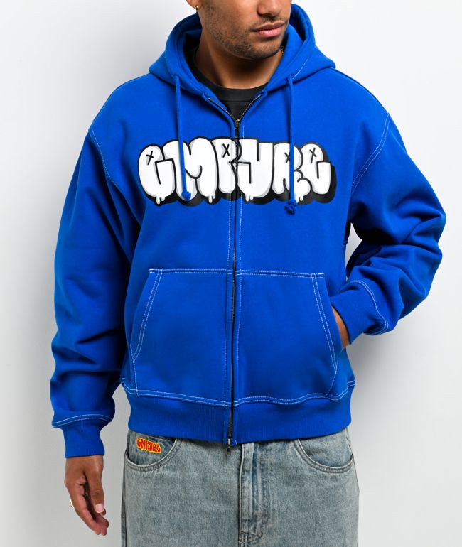 Empyre Slime Blue Crop Zip Hoodie - Empyre