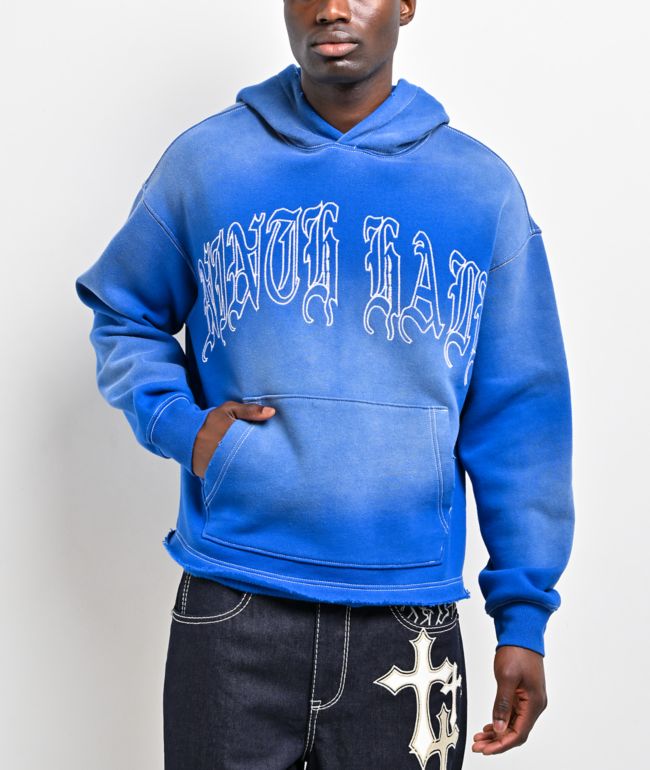 Ninth Hall Fein Blue Wash Crop Hoodie - Ninth Hall