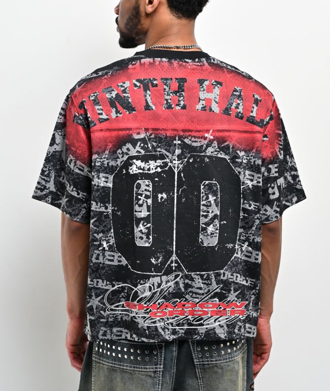 Ninth Hall Reject Black Crop Football Jersey - Ninth Hall