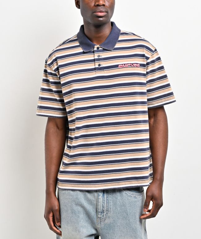 Empyre Loser Cool Stripe Blue Polo Shirt - Empyre