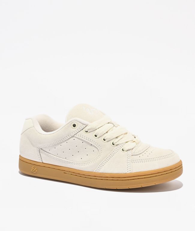 eS Accel White & Gum Skate Shoes - eS