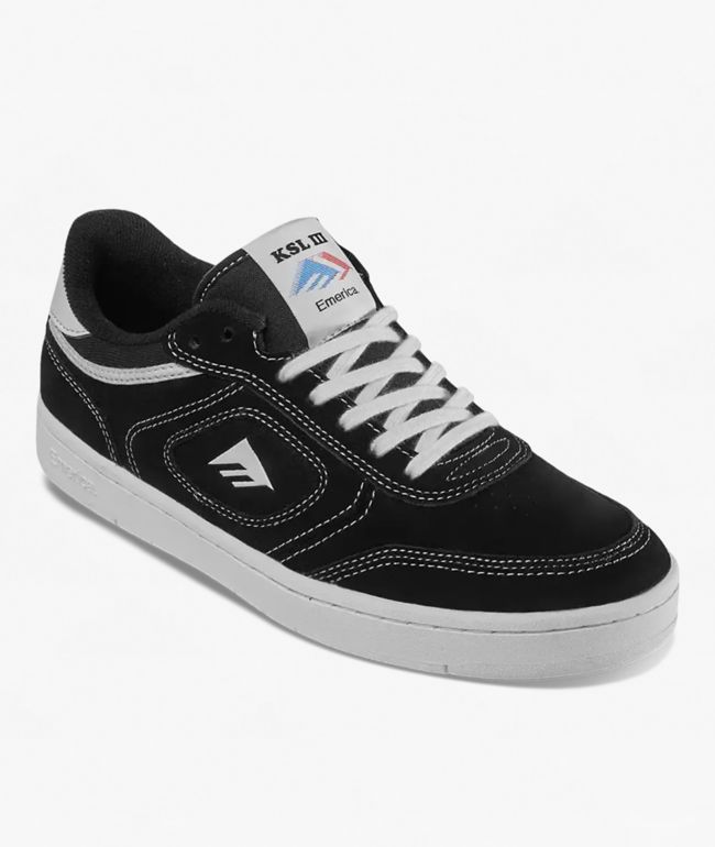 Emerica KSL III Black & White Skate Shoes - Emerica