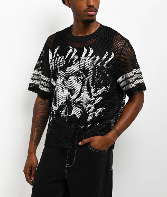 Ninth Hall Flock Black Crop Football Jersey - Ninth Hall
