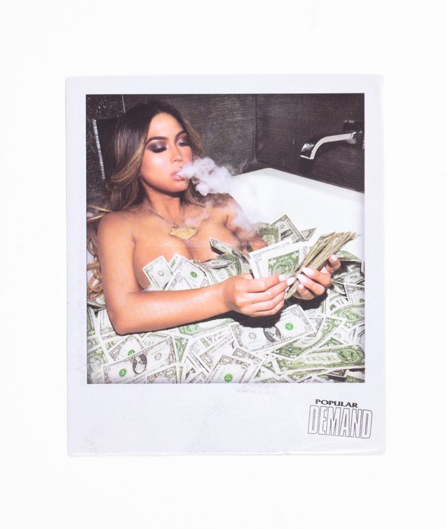 Popular Demand Money Bath Polaroid Sticker - Popular Demand