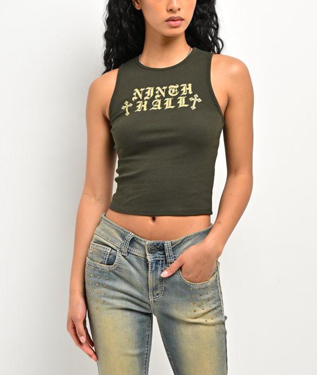 Ninth Hall Ashlee Rosin Green Tank Top - Ninth Hall