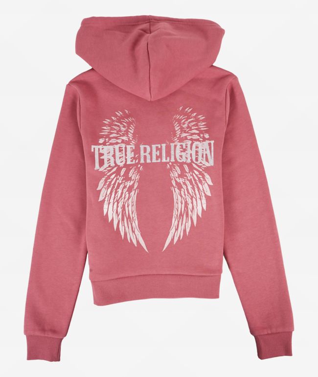 True Religion Crystal Wing Mauvewood Zip Hoodie - True Religion