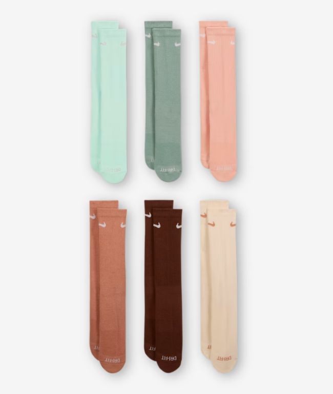 Nike Everyday Plush Cushioned Variety 6 Pack Crew Socks - Nike