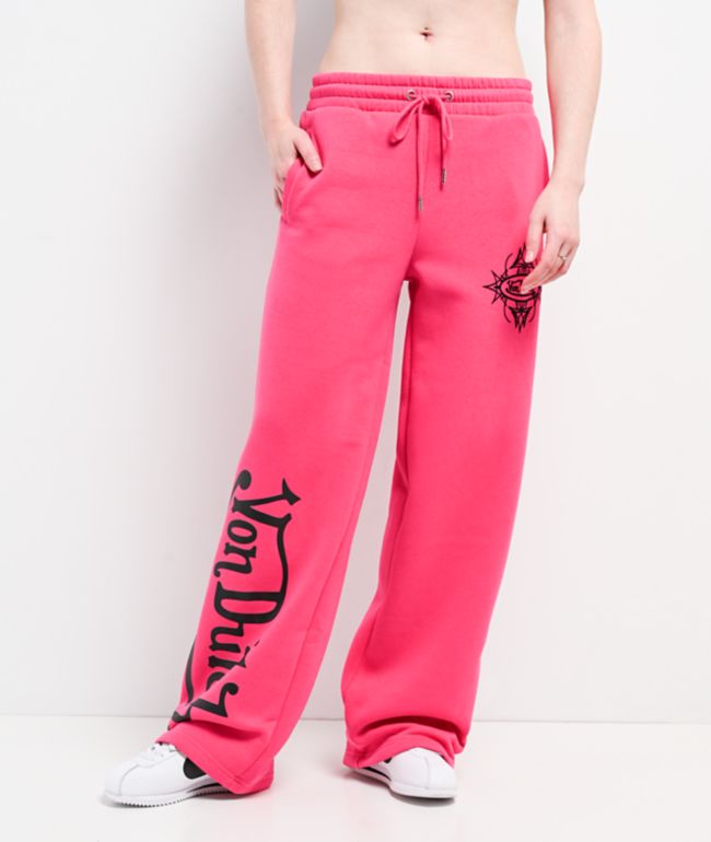 Von Dutch Pink Wide Leg Sweatpants - Von Dutch