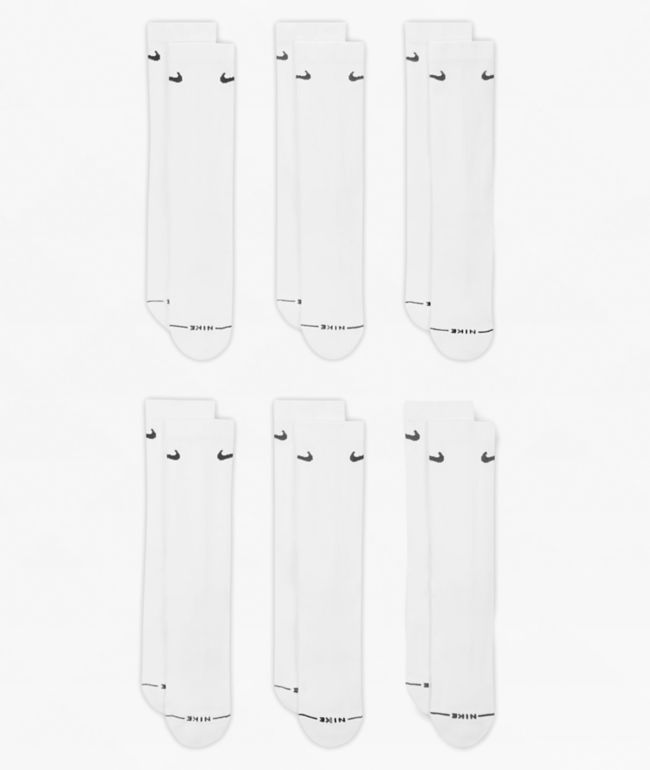 Nike Everyday Elevated White 6 Pack Crew Socks - Nike