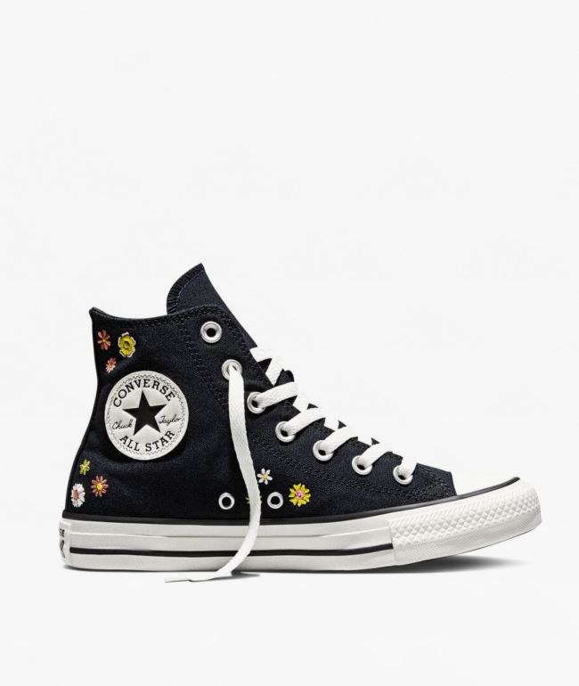 Converse Chuck Taylor All Star Flower Power Black High Top Shoes - Converse