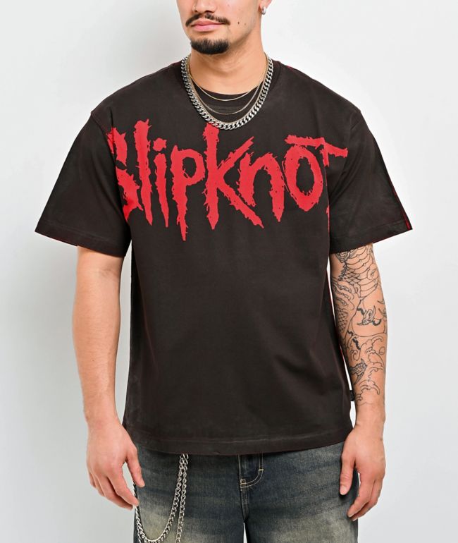 Welcome x Slipknot Barcode Brown Wash T-Shirt - Welcome Skateboards