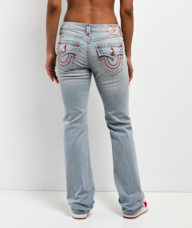 True Religion Billie Super T Misson Sky Mid Rise Jeans - True Religion