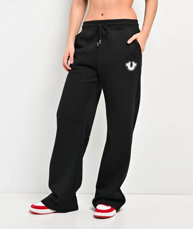 True Religion Applique Black Sweatpants - True Religion