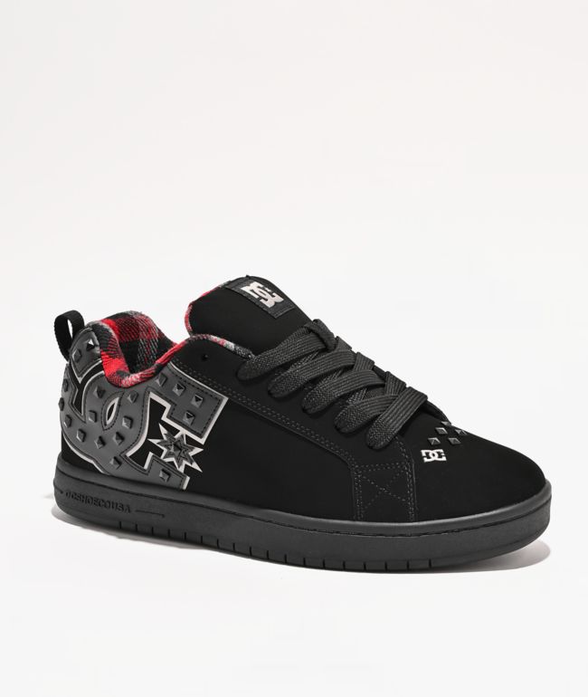DC Court Graffik Studded Black Skate Shoes - DC