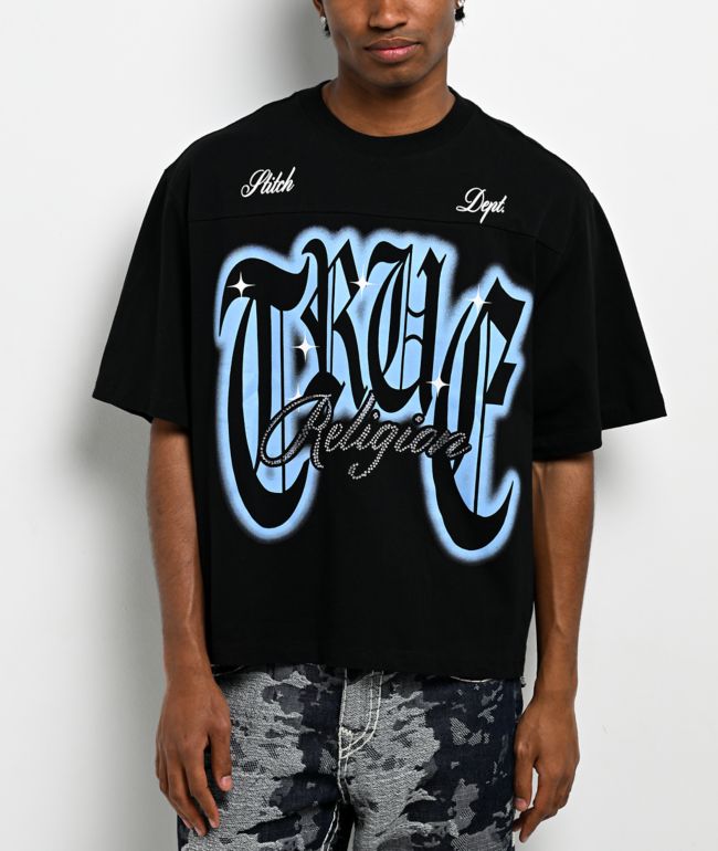 True Religion Crystal Logo Black T-Shirt - True Religion