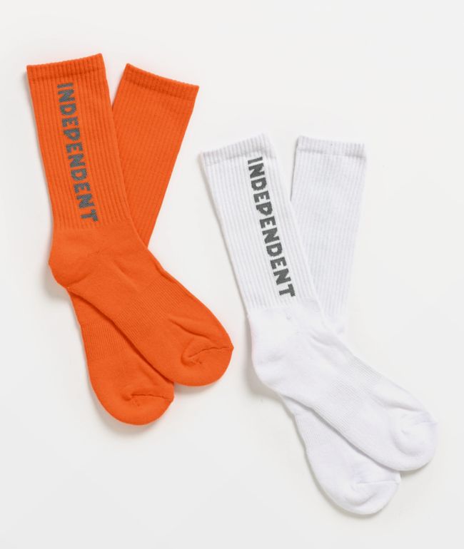 Independent Baseline Red & White 2 Pack Crew Socks - Independent