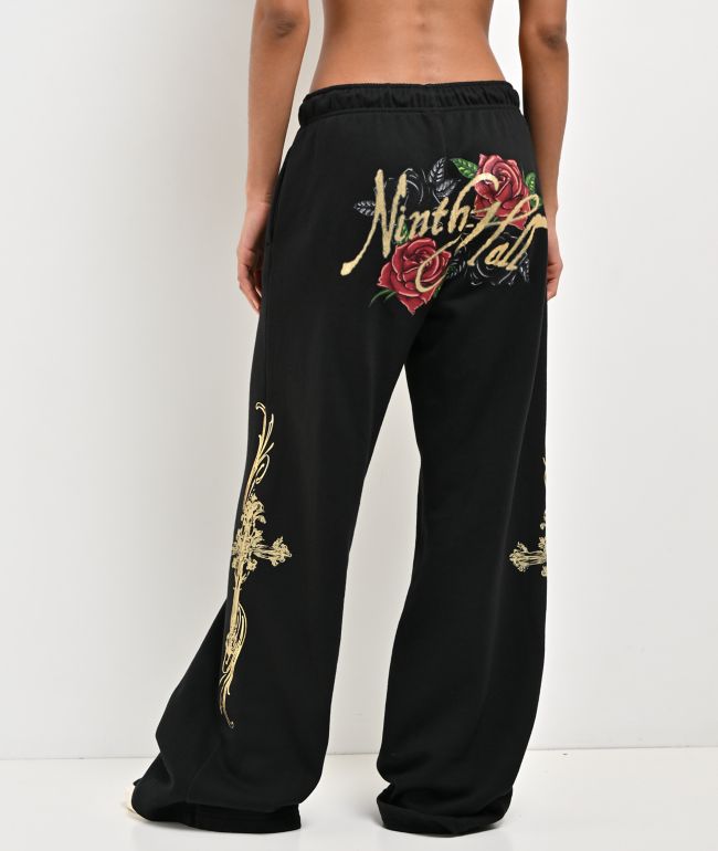Ninth Hall MTT Black Wide Leg Sweatpants - Ninth Hall