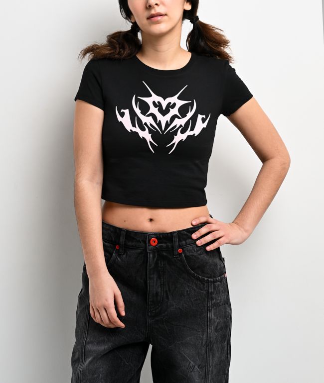 Vitriol Cyber Chrome Black Crop T-Shirt - Vitriol