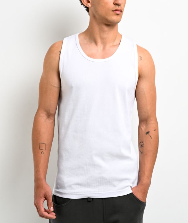 Ninth Hall Fundamentals Ribbed White Tank Top - Ninth Hall Fundamentals