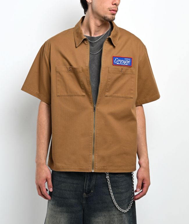 Empyre Glen Brown Zip Work Shirt - Empyre