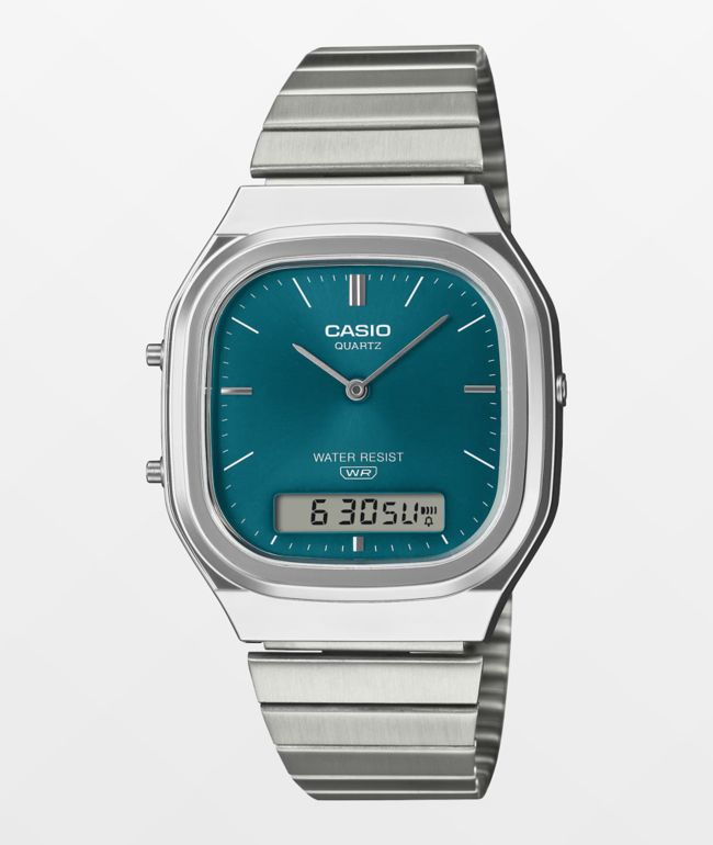 Casio AQ240E-3ACF Teal & Silver Analog Watch - Casio