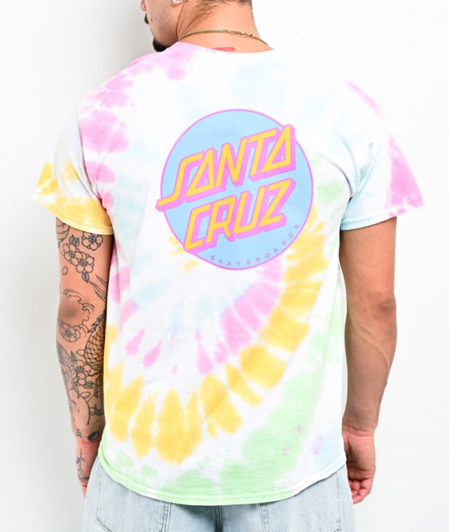 Santa Cruz Tie Dye Dot White T-Shirt - Santa Cruz Skate