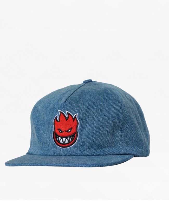 Spitfire Bighead Blue Denim Snapback Hat - Spitfire