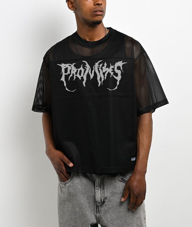 Broken Promises Graveyard Black Crop Football Jersey - Broken Promises