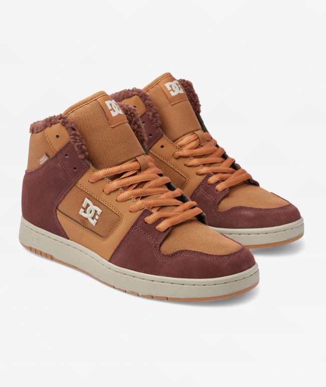 DC Manteca 4 Hi Brown & White Skate Shoes - DC