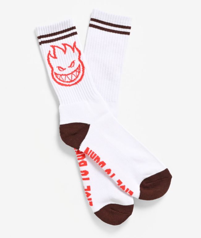 Spitfire Bighead White Crew Socks - Spitfire