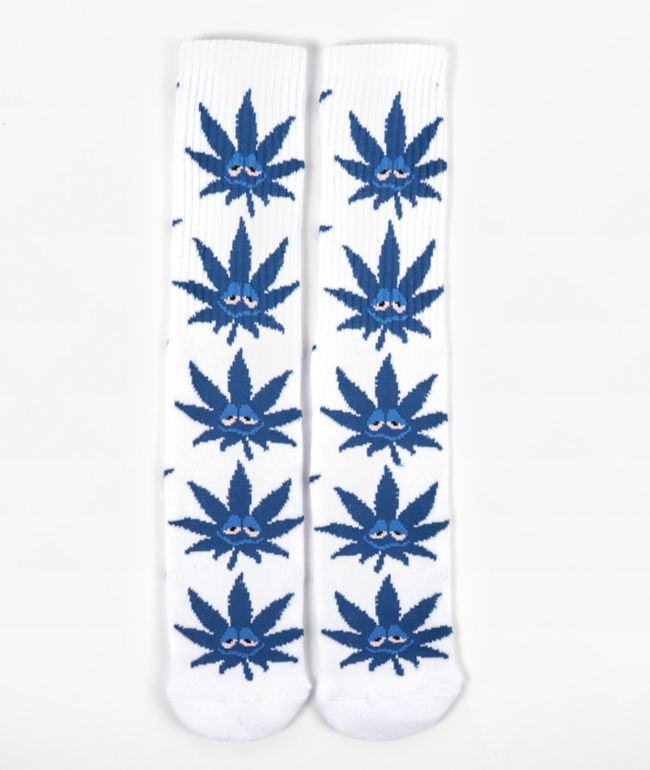 HUF Green Buddy White Crew Socks - HUF