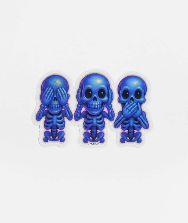 Acid Metal Skeleton Feelings Sticker - Acid Chemical Co.