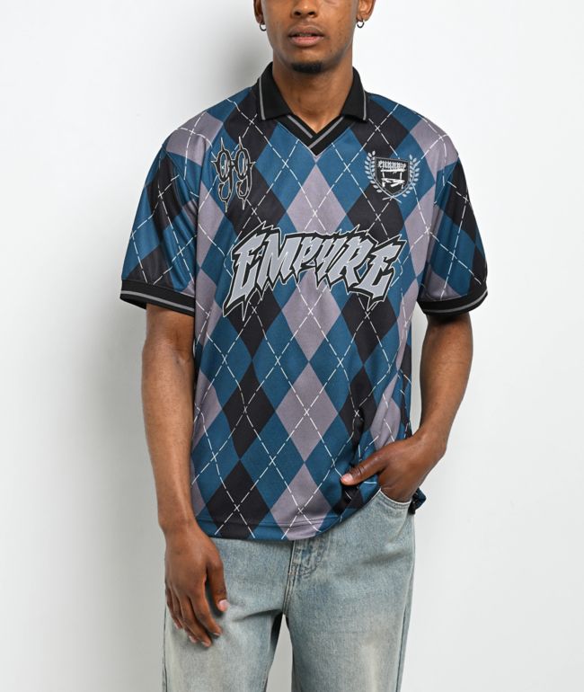 Empyre Swift Blue & Grey Argyle Soccer Jersey - Empyre