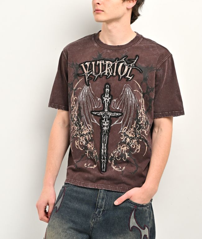 Vitriol Excalibur Brown Wash T-Shirt - Vitriol