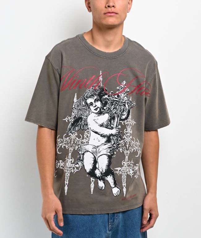 Ninth Hall Little Helper Grey Wash T-Shirt - Ninth Hall
