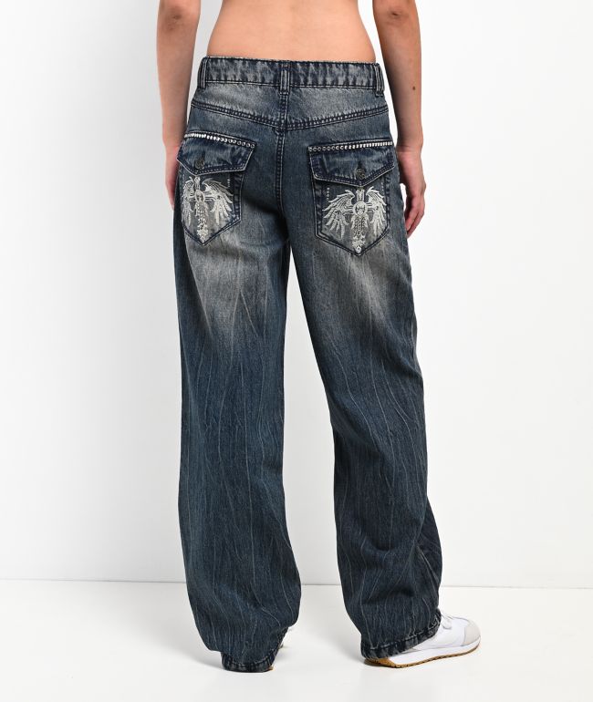 Ninth Hall Idle Dusk Blue Wash Straight Leg Jeans - Ninth Hall