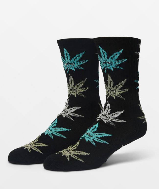 HUF Green Buddy Meditation Black Crew Socks - HUF