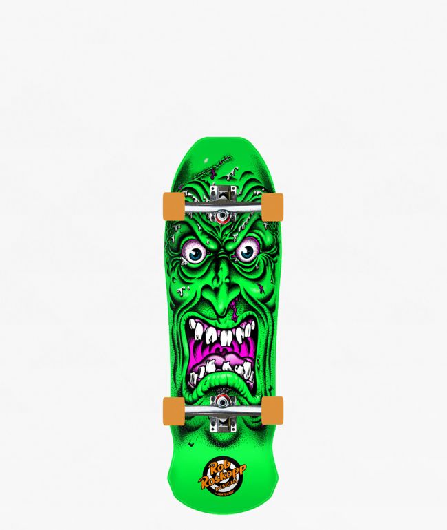 Santa Cruz Roskopp Face Green Reissue 9.5" Cruiser Skateboard Complete - Santa Cruz Skate