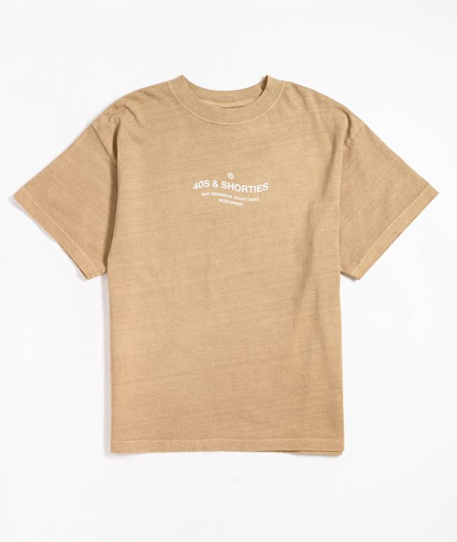 40s & Shorties Wavy General Khaki Boxy T-Shirt - 40s & Shorties